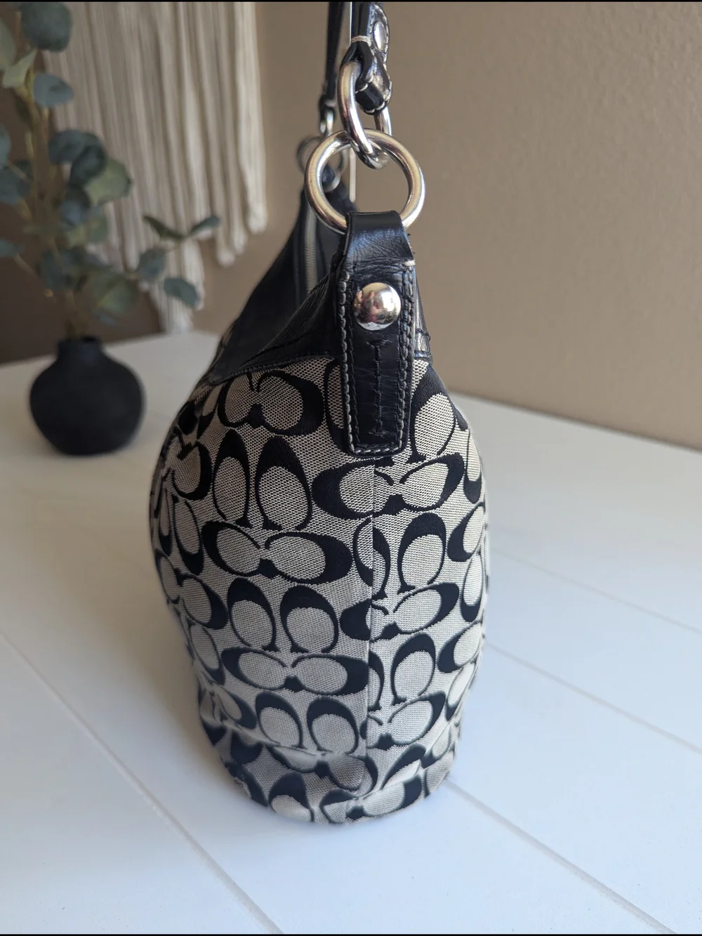 vintage Coach Soho Signature Pleated Hobo Bag